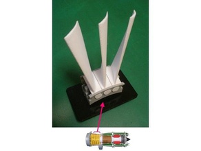 jet-engine-Komponenten-fan metal blade pinrivet geben engineering fan-Klinge turbofan 3d print model - Mito3D