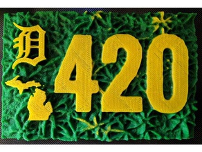 legal weed art 420 detroit michigan 3d print model - Mito3D