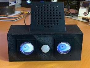 caso de adafruit animados ojos bonnet raspberry pi pir la electrónica ojo capó halloween hc-sr501 sensor infrarrojos spooky 3d print model - Mito3D