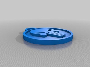 trousseau punisher bi couleur porte clef accessoires de marvel porte-clefs 3d print model - Mito3D
