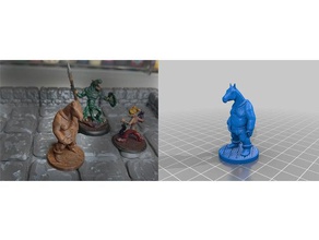 inverse centaure jouet jeu accessoires le mdn miniature donjons dragons cheval cavalier tête de l'homme corps humain 3d print model - Mito3D