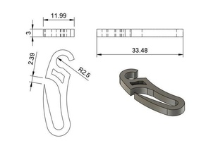 curtain hook replacement parts 3d print model - Mito3D