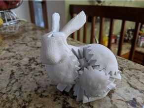 engrenagem coelho de giro voltada coelhinho da páscoa interativo a arte easterbunny design mudanças do cubo interativa coelhos raving rabbits stanford bunny 3d print model - Mito3D