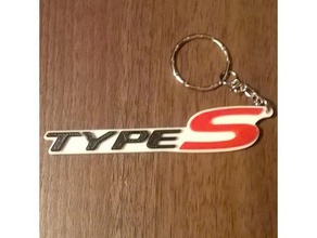 honda civic type-s porte-clés télécommande sac de charme civique trousseau clés gousset clé anneau type keychain 3d print model - Mito3D