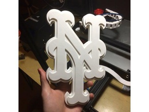 new york mets logo işaretler logoları 3d logosu beyzbol maç nym ny spor takımlar 3d print model - Mito3D