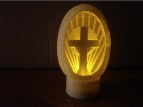pasqua croce halo all'interno di tè luce uovo sculture nsfw 3d print model - Mito3D