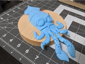 flexi squid toys games adorable articulated cute flexible fun kids 3d print model - Mito3D