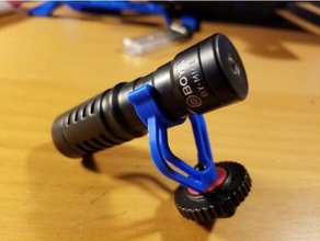 mini shotgun mic anti-shock mount audio boya microphone clip holder phone vlogging 3d print model - Mito3D