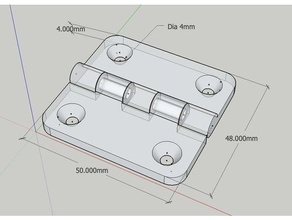 charnière de 50 48mm ménage fournitures 3d print model - Mito3D