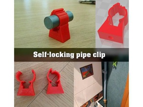self-locking wall clip 16mm pipe plumbing pipes pvc mount water 3d print model - Mito3D