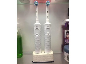 toothbrush stand oral 3d printing chuck hellebuyck convenient electric filament friday free freecad makes oral-b tools holder 3d print model - Mito3D
