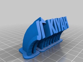 my customized sweeping 2-line name plate jikiyah pink office 3d print model - Mito3D