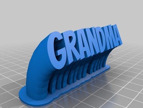 mi personalizados de barrido 2-nombre la línea placa abuela blanca oficina 3d print model - Mito3D