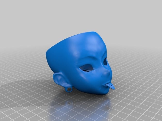luci head models 13 doll ball joint bjd gauge radius tongue 3D print model - Mito3D