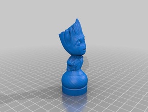 marvel babygroot de xadrez A impressão 3d 3d print model - Mito3D
