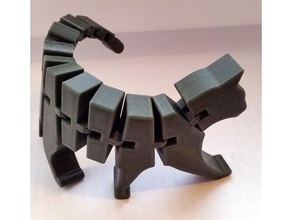 flexi cat mechanical toys feline flexible print place 3d print model - Mito3D