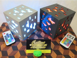 minecraft inspired ore cube led lamp usb+remote batteries decor corexy diamond gamer home light nightlight night redstone 3d print model - Mito3D