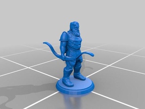 bearded men archers multiple poses toys games 28mm 32mm attackers dwarf fghter lord rings lotr man race range rohan rohirim unit warhammer 3d print model - Mito3D
