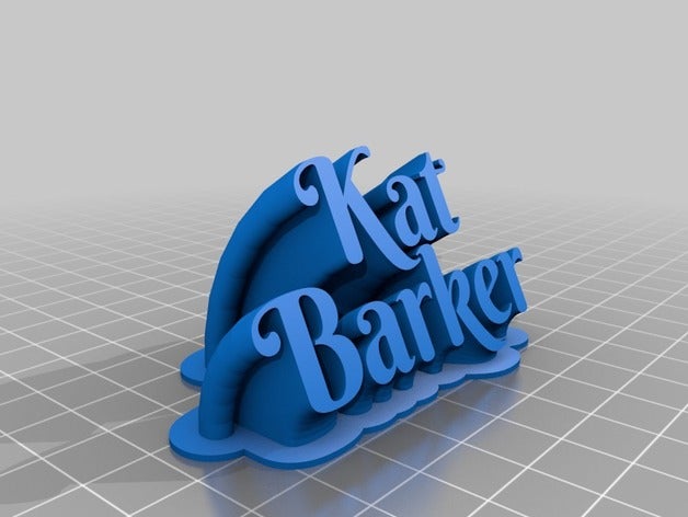 kat barker 2-nome de linha da placa texto office personalizado 3D print model - Mito3D