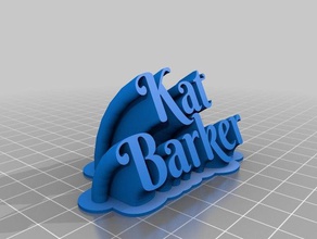 kat barker 2-linea targhetta di testo office personalizzato 3d print model - Mito3D