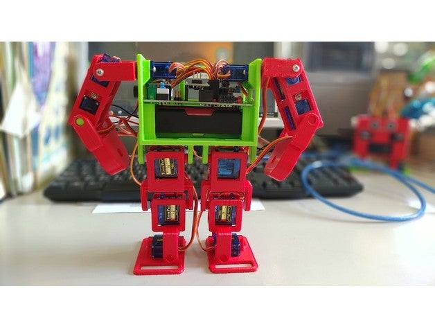 12 dof biped robot model robots arduino scratch sg90 3D print model - Mito3D