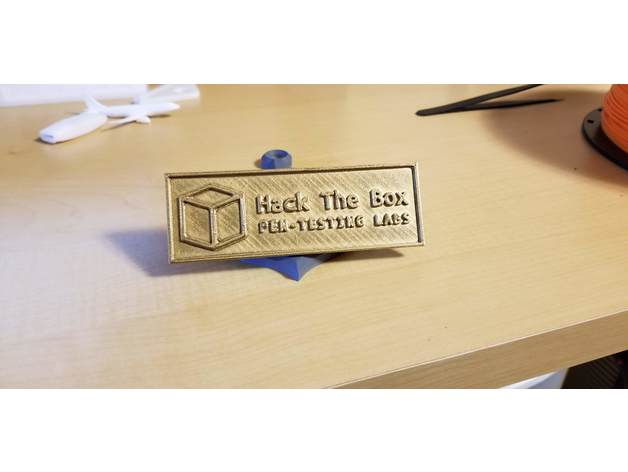 hack de logotipo la caja placa signos logotipos lab etiqueta los laboratorios pluma pen-testing 3D print model - Mito3D