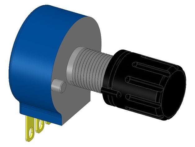 potentiometer knob electronics 3D print model - Mito3D