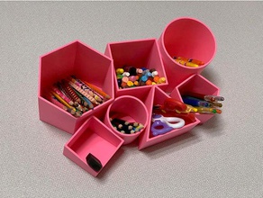 thump pencil holder organization color crayon desk organizer eraser kids pink scissor 3d print model - Mito3D