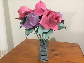 twisted pentagon lattice vase decor 5-sided basket pencil holder test 3d print model - Mito3D
