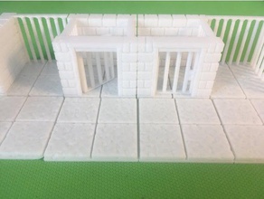 prison single cells cutstone openforge 20 compatible toy game accessories dnd tiles dungeon parametric pathfinder cell rpg tabletop gaming terrain 3d print model - Mito3D