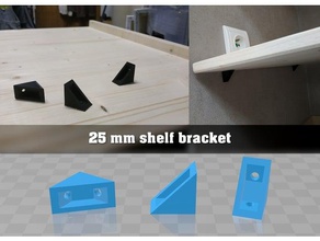 25mm shelf bracket household supplies support shelves 3d print model - Mito3D
