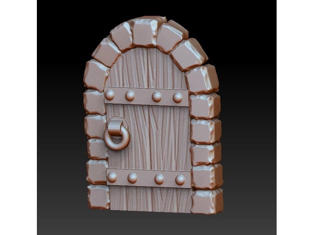 dungeon door dnd door dungeon environment game miniature rpg tabletop warhammer wooden wooden door 3D print model - Mito3D