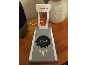tesla parking spot wireless charger mobile phone 3d print model - Mito3D