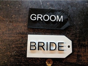 bride groom luggage tags 3d print model - Mito3D