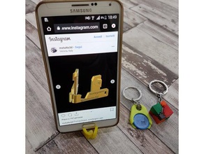 Anahtarlık akıllı telefon standı katlanabilir logo tutucu 3d print model - Mito3D