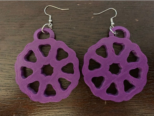 flower pattern earrings 3D print model - Mito3D