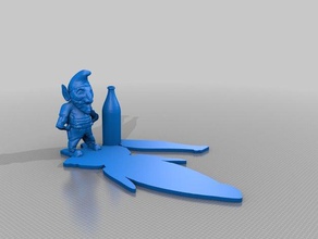 non si scherza signor alcol la sua lunga shaddow nano male bottiglia sculture 3d print model - Mito3D