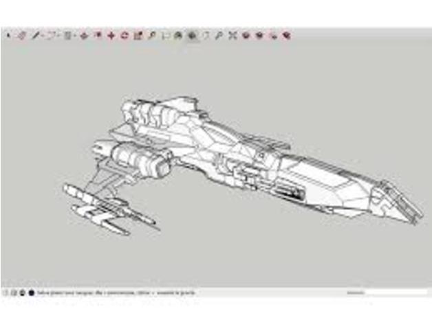 w-b-39 nave espacial 3d impressão 3D print model - Mito3D