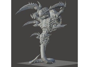 triple armed burrowing alien 3d print model - Mito3D