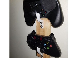 general purpose hooks household controller gaming hanger holder m5 nut organizer screw steam wall hook mount wood xbox one 3d print model - Mito3D