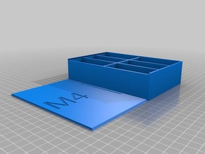 m4 my customized stackable multi box slide lid text compartments organization 3d print model - Mito3D