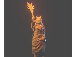 hécate no molestar femenino de la diosa griego en miniatura estatua estatuilla el interruptor antorcha bruja 3d print model - Mito3D