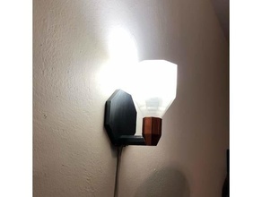 octagonal wall lamp household light lighting mount 3d print model - Mito3D