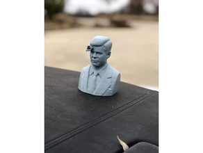 jfk bust head shot art statue 3d print model - Mito3D