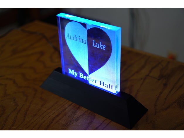 rgb stand engraved glass decor laser engraver moodlite led 3D print model - Mito3D