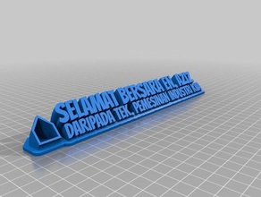my customized sweeping 2-line name plate retired 3d print model - Mito3D
