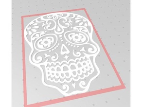 mexican skull 2d wall sculpture art 2dart celebration mexico party puzzle 3d print model - Mito3D