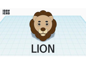 1día 1cad león a los animales 1day1cad rey 3d print model - Mito3D