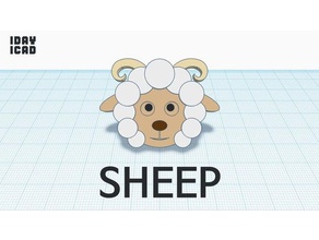 1Tag 1cad Schafe Tiere 1day1cad Niedlich 3d print model - Mito3D