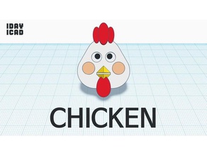 1día 1cad de pollo 1day1cad animal lindo 3d print model - Mito3D